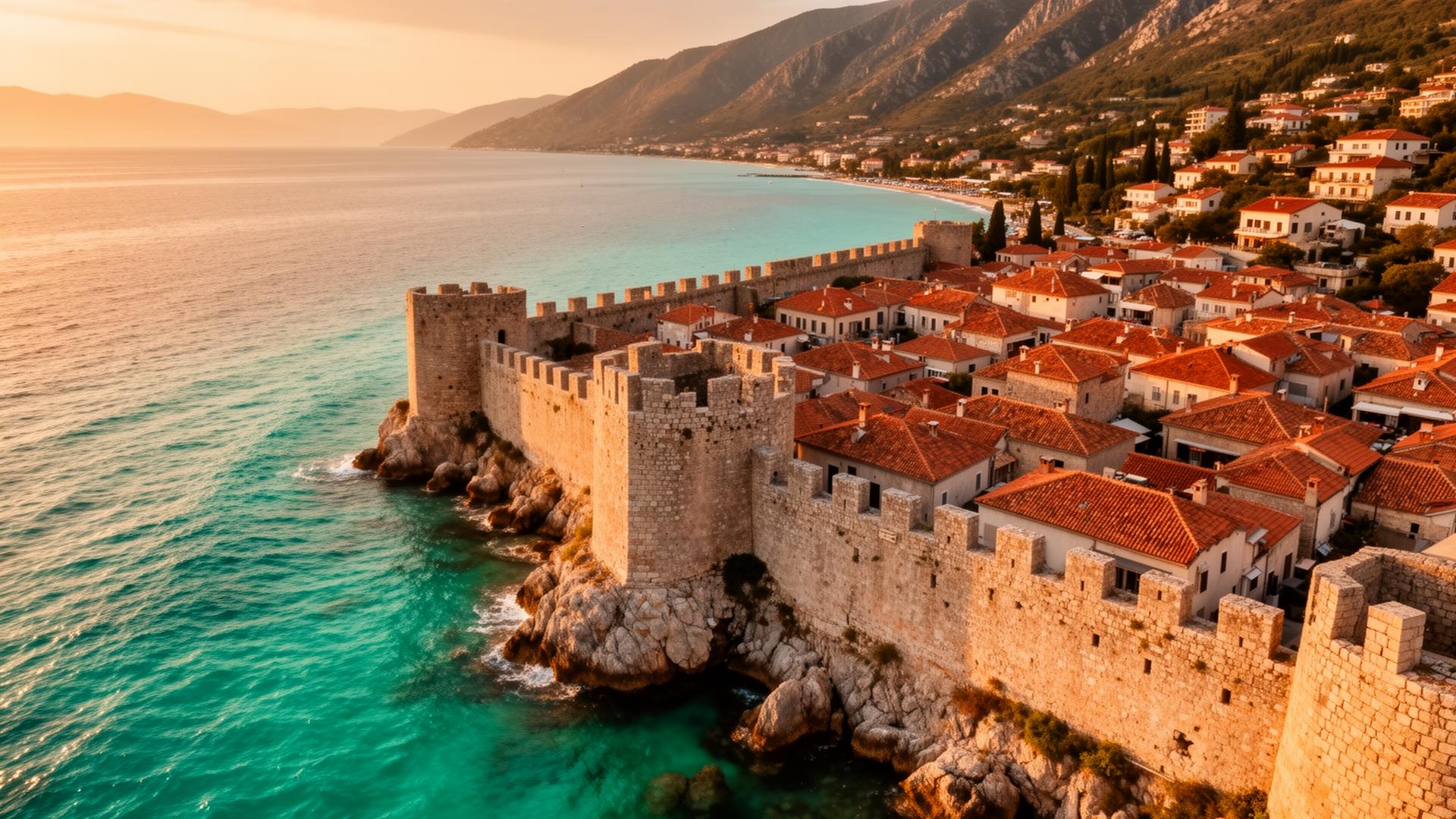 Altstadt von Ulcinj an der Adriaküste Montenegros